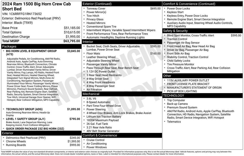 ram ram 1500 pickup 2024 1C6RRFFG1RN173652 image ram ram 1500 pickup 2024 1C6RRFFG1RN173652 image